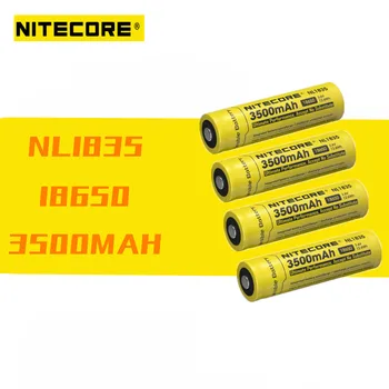4 gab. Nitecore NL1835 18650 3500mAh(jaunā versija NL1834)3,7 V 12.6 Wh Uzlādējamā Li-on Baterija augstu kvalitāti, ar aizsardzību