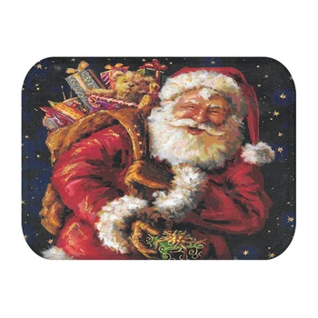 40*60cm Ieliktni Gaitenis, Virtuve Gumijas Doormat Priecīgus Ziemassvētkus Santa Claus Mājas Dekors Dzīvojamā Istaba Paklāju Anti-Slip nepievelk putekļus Plauktā
