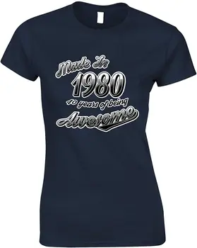 40 gadu Jubileju, Sieviešu T Veikts 1980. gadā 40 Gadu Awesome jaunpienācēji Vasaras Cool T-Krekls 