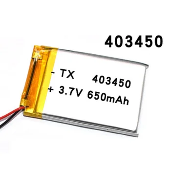 403450 3,7 V 650mAH 383450 PLIB polimēra litija jonu / Litija jonu akumulators GPS mp3 mp4 mp5 dvd