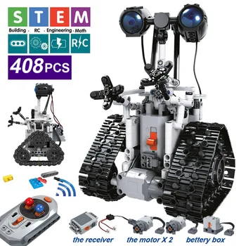 408+ GAB. RC Robots, Celtniecības Bloki, Mobilo Robotu LegoINGlys Tehnikas Tālvadības pults ar Mehānisko Ķieģeļi Tehnika Robots Gaismas Rotaļlietas Bērniem