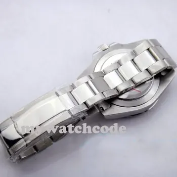 40mm parnis black sterilā skalu GMT nerūsējošā tērauda siksniņa, Keramikas Bezel safīra stikls automātiskās mens watch 268