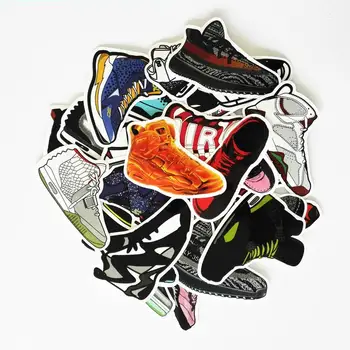 40pc/Partijas Nr. Atkārtot Atdzist Basketbola Sneaker Grafiti Uzlīmes Scrapbooking Skeitborda Ūdensizturīgs PVC Klēpjdatoru Bagāžas Uzlīmes, Iepakojums