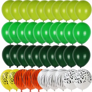40pcs Džungļu Dizainu Puse Baloni Zaļā Konfeti Lateksa Baloni Tropu Bērnu Dušas, Dzimšanas dienas Puse Safari Puse Rotājumi