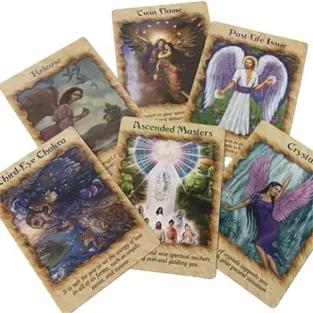 44Pcs Eņģeļu Terapija Oracle Kartes Tarot Kartes Klāja galda Spēle angļu valodā Tarot Par Sieviešu Ģimenes Puses Smieklīgi Galda Spēles