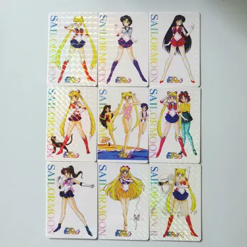 45pcs/set Sailor Moon Dimanta Flash Rotaļlietas Hobiju Hobijs Kolekciju Spēļu Kolekcija Anime Kartes
