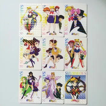 45pcs/set Sailor Moon Dimanta Flash Rotaļlietas Hobiju Hobijs Kolekciju Spēļu Kolekcija Anime Kartes