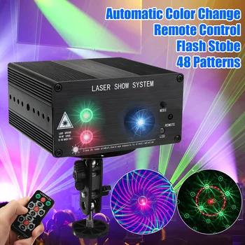 48 Modelis Lāzera Projektoru Remote/Skaņas Controll LED Disko Gaismas RGB DJ Puse Gaismas Ziemassvētku Lampas Apdare UK/US/EU