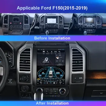4G+64G Touchscreen Tesla Android 9.0 Auto Radio Multimediju Atskaņotājs, GPS Navigācija, Galvu Vienība Ford F150 F250 F350-2019