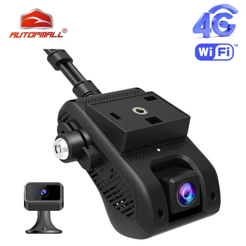 4G Automašīnas DVR Dash Camra Automašīnas Kameras GPS Tracker AiVision Cam HD 1080P Dual Camera Remote Uzraudzības Tiešraidi WiFi Hotspot