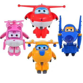 4GAB/Set Super Spārniem Mini Lidmašīnas ABS Robots rotaļlietas Darbības Rādītāji Super Ārējie Transformācijas Jet Karikatūra rotaļlietas Bērniem