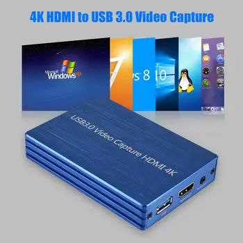 4K HDMI, USB 3.0 Mic Video Karte Dongle 1080P 60fps Full HD Video ierakstīšanas tiešraide