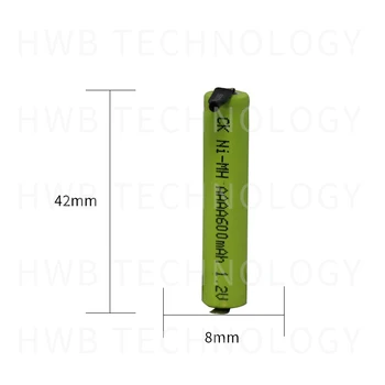 4gab/daudz AAAA 600MAH 1.2 V Ni-MH uzlādējams akumulators Joslā, Metināšanas pēdu Bluetooth Austiņas, akumulators, elektroniskā pildspalva Bezmaksas piegāde