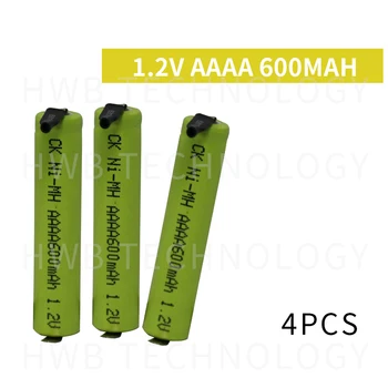 4gab/daudz AAAA 600MAH 1.2 V Ni-MH uzlādējams akumulators Joslā, Metināšanas pēdu Bluetooth Austiņas, akumulators, elektroniskā pildspalva Bezmaksas piegāde