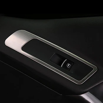 4gab/komplekts Auto interjera mouling logu pacēlāju pogu, vāciņš melns, uzlīmes, der VW Tiguan 2013 2016 piederumi