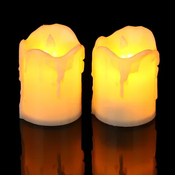 4x Elektroniskā Svece Plīvo LED Galda Tējas Gaismas Bateriju Darbināmas Nakts Lampas Bezrāmju Puse Dekori Ziemassvētku Kāzas