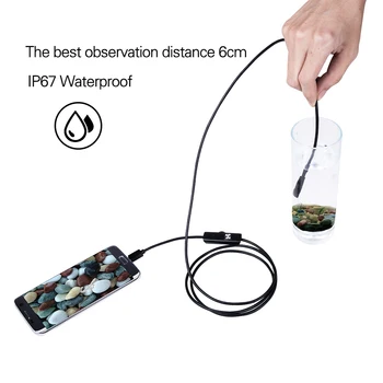 5.5 mm 2m Android Endoskopu Kamera IP67 Waterproof Atbalsta OTG&UVC Viedtālrunis Čūska HD Mini Usb Endoskopu Auto/PCBDetection