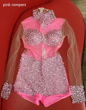 5 Krāsas, Liels Akmens Acs Bodysuit Dzimšanas Dienas Svinības Deju Seksīgs Apģērbs, Naktsklubs, Bārs Sievietes Dziedātāja Komanda Kostīmu Rhinestones Drēbes