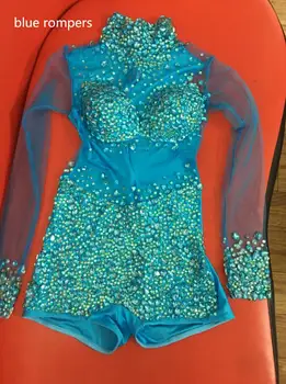 5 Krāsas, Liels Akmens Acs Bodysuit Dzimšanas Dienas Svinības Deju Seksīgs Apģērbs, Naktsklubs, Bārs Sievietes Dziedātāja Komanda Kostīmu Rhinestones Drēbes