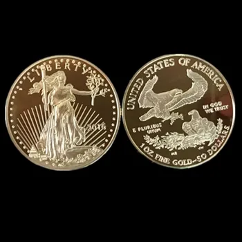 5 gab. bez magnētiskā 2016 brīvības monētas 24K nekustamā apzeltīts žetons 32.6 mm suvenīru mājās apdare reprodukcija monētas