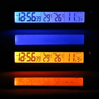 5 in 1 Automašīnas Pagaidu Stāvvietu izmantošanas Karti, LCD Displejs, Pulkstenis, Kalendārs, Kompass, Termometrs Sprieguma Testeris Pretgaismas Ekrāns, Multi-Funkciju