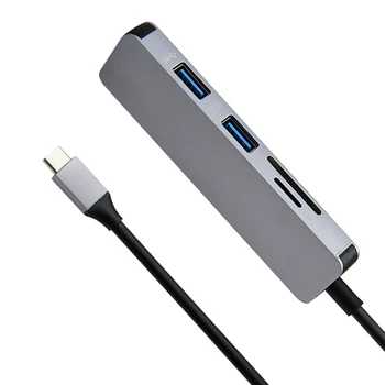 5 in1 USB C HUB USB-C HDMI Micro SD/TF Card Reader Adapteris priekš MacBook Samsung Galaxy S9/S8 Huawei P20 Pro C Tipa USB 3.0 HUB