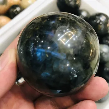50-70mm zilā gaisma labradorīts kvarca kristāla bumbu Dabas labradorīts kristāla bumbu dziedināšanas kā dāvanu