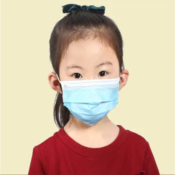 50 gabalu/100 gabali 3-slāņu mīksts un elpojošs vienreizējās lietošanas elastīgs aizsardzības masku, kas piemērota bērniem vecumā no 8-14