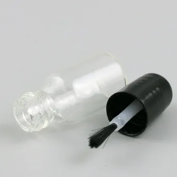 50 x 3ml Tukšs Nagu lakas Pudele Caurspīdīga, caurspīdīga Stikla Iepakojuma Pudeles ar Melnu baltu Otu Klp Kosmētikas Konteineru Pudele