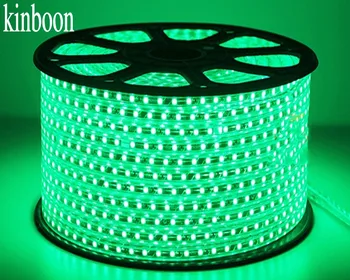 5050 Elastīgs LED Strip gaismas AC220V 60leds/m Ūdensizturīgs IP67 Led Lentes zaļā LED Gaisma Ar ES Kontaktdakšu 50 metru