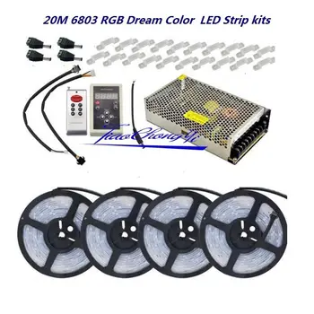 5050 RGB Sapņu Krāsa 6803 LED Sloksnes +IC 6803 RF Tālvadības Controll +Strāvas adapteris