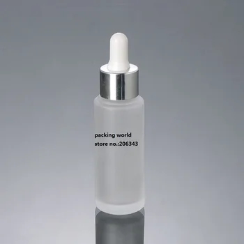50ML matēta stikla pudele ar alumīnija apkakles stikla pilinātāju naftas/būtība šķidrums/seruma/losjons pudeles pilinātāju ādas kopšanai