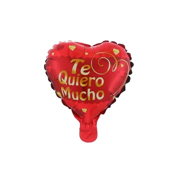 50gab 10 collu spāņu TE AMO Sirds formas Alumīnija Folija Baloni, Romantisku Valentīna Atzīšanās Balonu Kāzu Dekors Bumba