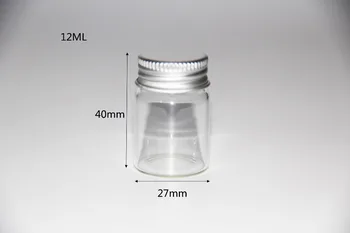 50gab 7ml 12ml 20ml 25ml Stikla Pudele ar Skrūvējamu Alumīnija Vāciņu Silikona Aizbāzni Tukšu Burku Stikla Noslēgtās Pudeles Dāvanu Šķidro Pārtikas Pudele