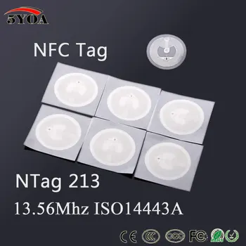 50gab NFC TAGU, Uzlīmes 13.56 MHz 213 Taustiņu Frāzes llaveros llavero Token Patruļas Lable RFID Tagu Žetons Ultravieglajiem