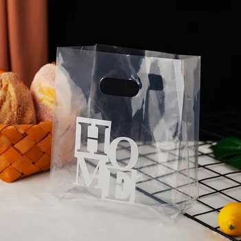 50gab pārredzamu sabiezējumu pārtikas klases plastmasas maisā maizes kūka desertā Saldumu iepakojuma soma ar Rokturi Puse, Kāzu piederumi