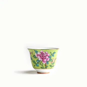 50ml/60ml Handpainted Jingdezhen Pastelis Peonija Ķīniešu Tradicionālās Keramikas, Porcelāna Teacup Kung Fu Tējas Komplekts Tējas Tase Drinkware