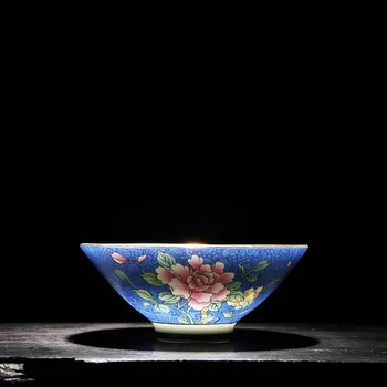 50ml/60ml Handpainted Jingdezhen Pastelis Peonija Ķīniešu Tradicionālās Keramikas, Porcelāna Teacup Kung Fu Tējas Komplekts Tējas Tase Drinkware