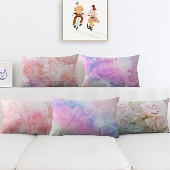 50x70 Taisnstūra spilvendrānas Dekoratīvu Rozā Ziedu Raksts, Mest Spilveni Ziedu Pilllows attiecībā uz Dzīvojamās Istabas Dīvānu Spilvenu Vāciņu