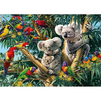 5D DIY Dimanta Izšuvumi Koala un papagailis Pilna Urbt Sveķu Dimanta Glezna Krustdūrienā Rhinestone Mozaīkas Mājas Dekoru Amatniecības