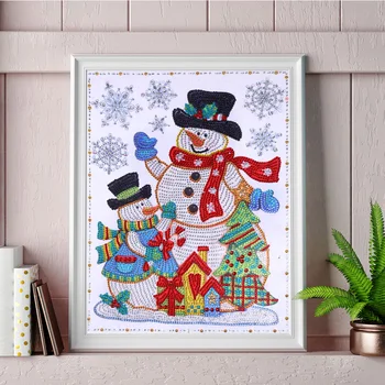 5D DIY Īpašas Formas Dimanta Glezna Ziemassvētku Sniegavīrs Izšuvumi Mozaīkas Komplekti Guļamistaba, Dzīvojamā Istaba Viesnīcā, Dekori Apmēram 30*40cm