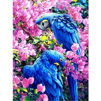 5D Dimanta Amatniecības Krāsošana Papagailis Un Ziedu Diy Dimanta Izšuvumi Amatniecības Krāsošana Mozaīkas Dāvanu Diamond Wall Art Dekori