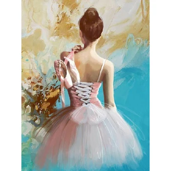 5D Dimanta Izšuvumi Baleta Dejotājs Karalienes Dimanta Krāsošana Pilnu Kvadrātveida, Apaļas Mozaīkas Rhinestone Glezniecības Mājas Deju Istabas Interjeru