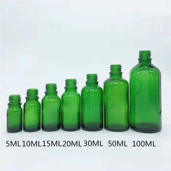 5ml 10 ml 15ml 20ml 30ML 50ml 100ml Zaļa Stikla Pudeles, Flakoni Ēteriskās Eļļas Pudele ar drošs pierādījums klp Smaržu pudeles