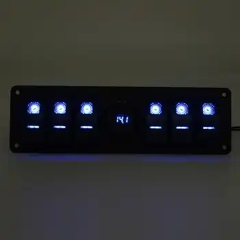 6 Banda 12-24V LED Šūpuļzirgs Slēdzis Vadības Panelis USB Lādētāja Spriegums Displejs Jahtu Jūras Laivu Auto RV ON-OFF Slēdzis Panelī