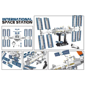 60004 Piedzīvojumu Sērija visuma Starptautisko Kosmosa Staciju Celtniecības Bloki Klasiskās Izglītības Ķieģeļi Bērniem ISS 21321 Rotaļlieta Dāvana