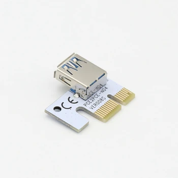 60CM VER008S PCI-E 1X, lai 16X Extender 008S PCIE Stāvvadu Karti ar 4pin 6pin SATA Barošanas Saskarne ETH Bitcoin Miner