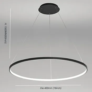 60cm Acryl Apļveida Modernu LED Pendant Gaismas Ķermeņi, Dinning Dzīvojamā Istaba Balta, Melna Karājas Lampa Mājas Apgaismojums Gaismeklis