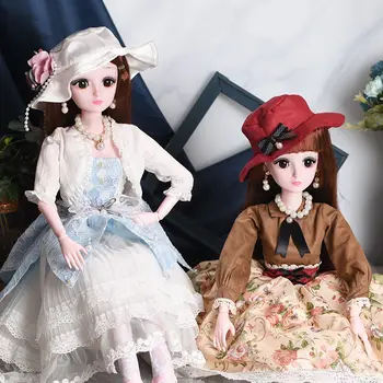 60cm Modes Lelles Meiteņu Rotaļlietu Vienlaicīgi Plastmasas Saģērbt Savienota DIY Smart Lielā Princese Lelle Dekoratīvās Meitenēm Dzimšanas dienas Dāvana