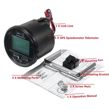 60mm 12V 24V GPS Spidometrs, Odometrs, LCD Digitālais Displejs Ātrums Instrumenti Platums Ūdensizturīgs Par Motociklu, Laivu, Furgonu LTV UTV